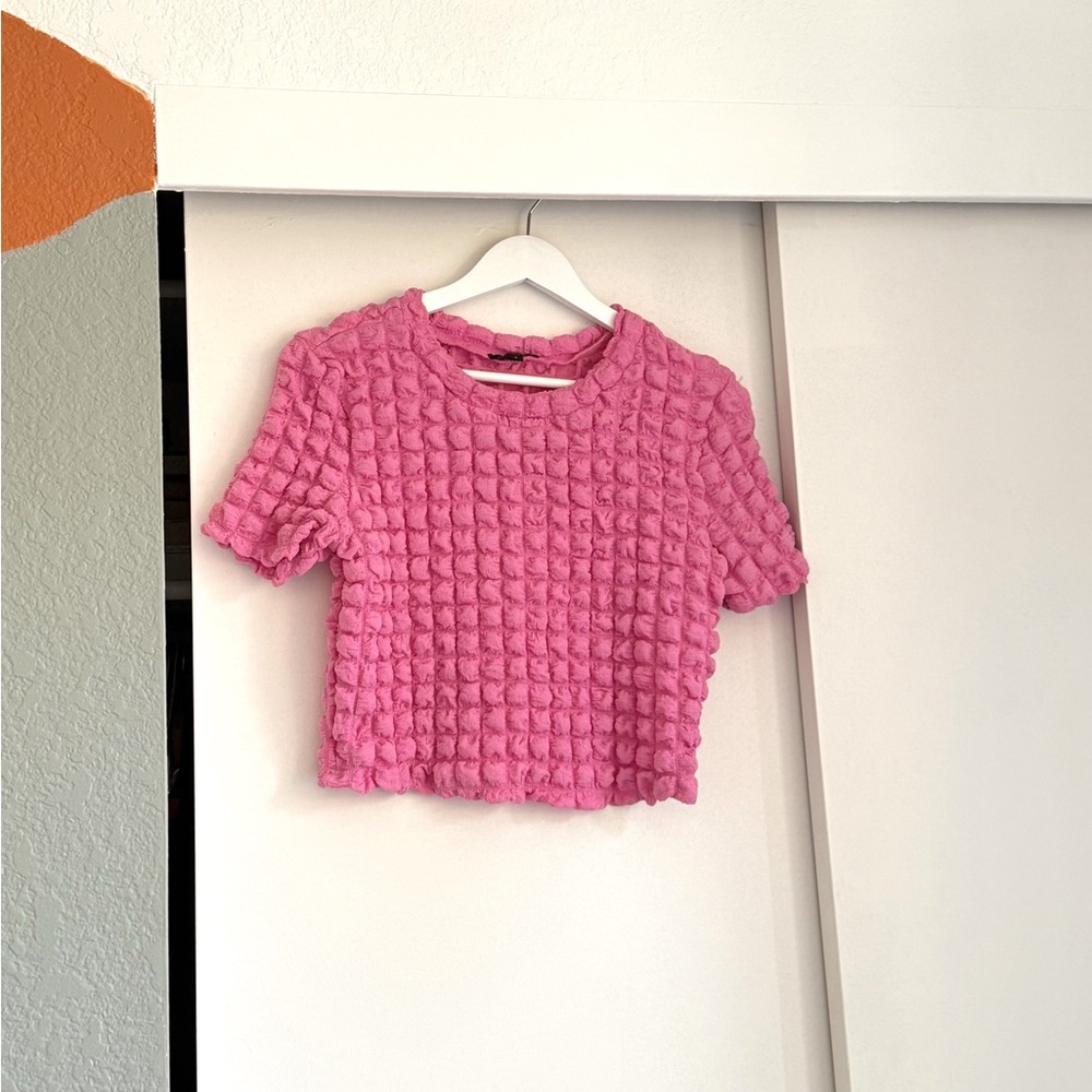 Papermoon Pink Bubble Crop Top - Picture 2 of 4